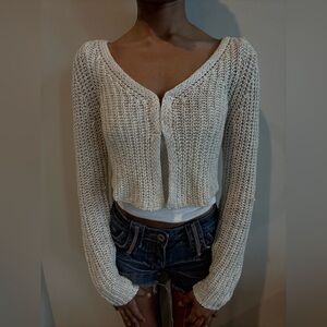 Urban Outfitters Cropped Crochet Cardigan